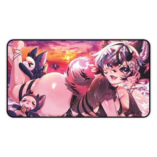 'Beach Day with the Shibs' | With Tail Mouse Pad 【Large】