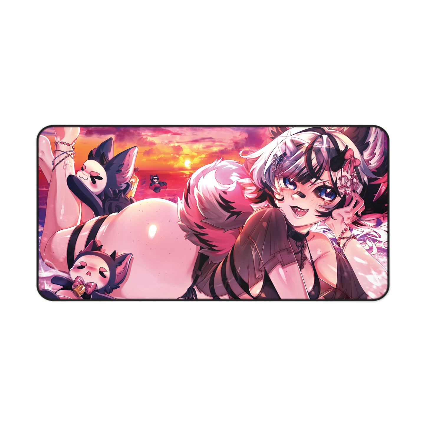 'Beach Day with the Shibs' | With Tail Mouse Pad 【Large】