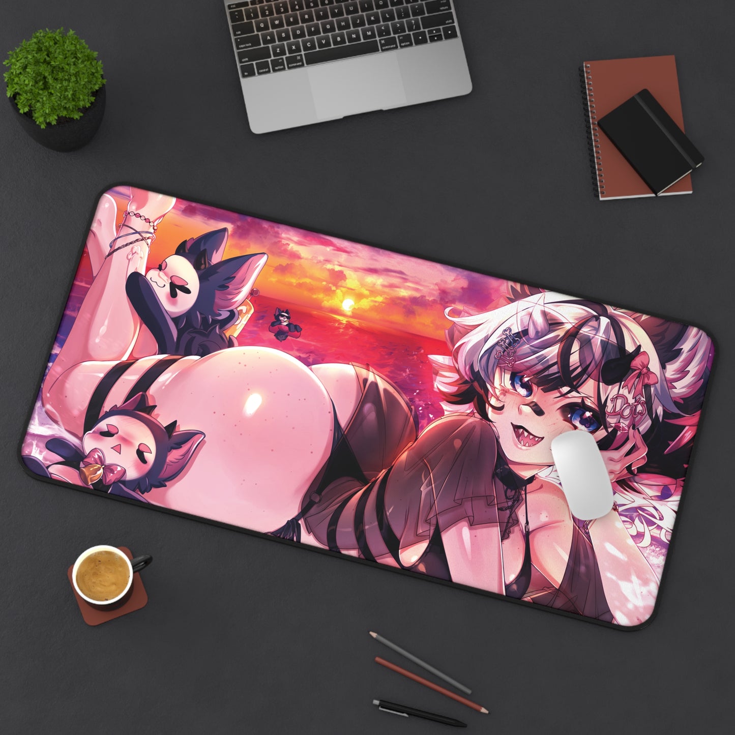 'Beach Day with the Shibs' | Without Tail Mouse Pad 【Large】