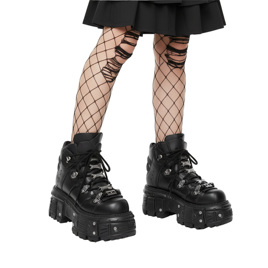 Shadow's Lace-Up Platform Boots