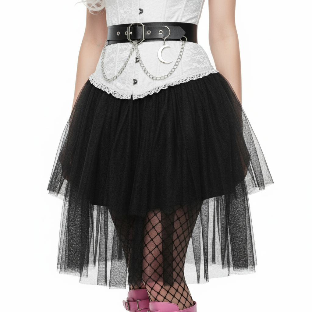 Crimson Ritual High-Waist Skirt