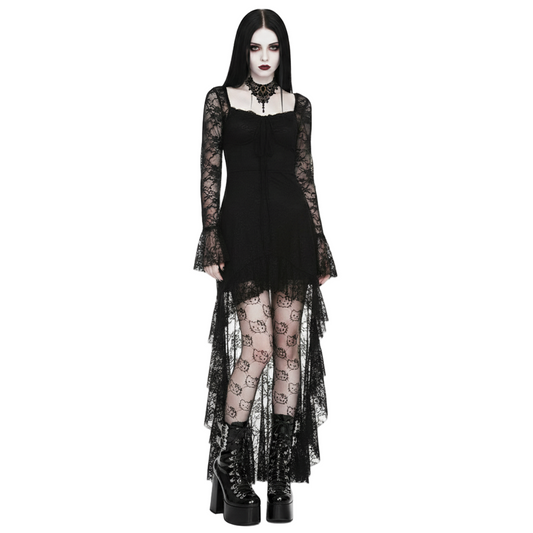 Short Lace Goth Veil Dress