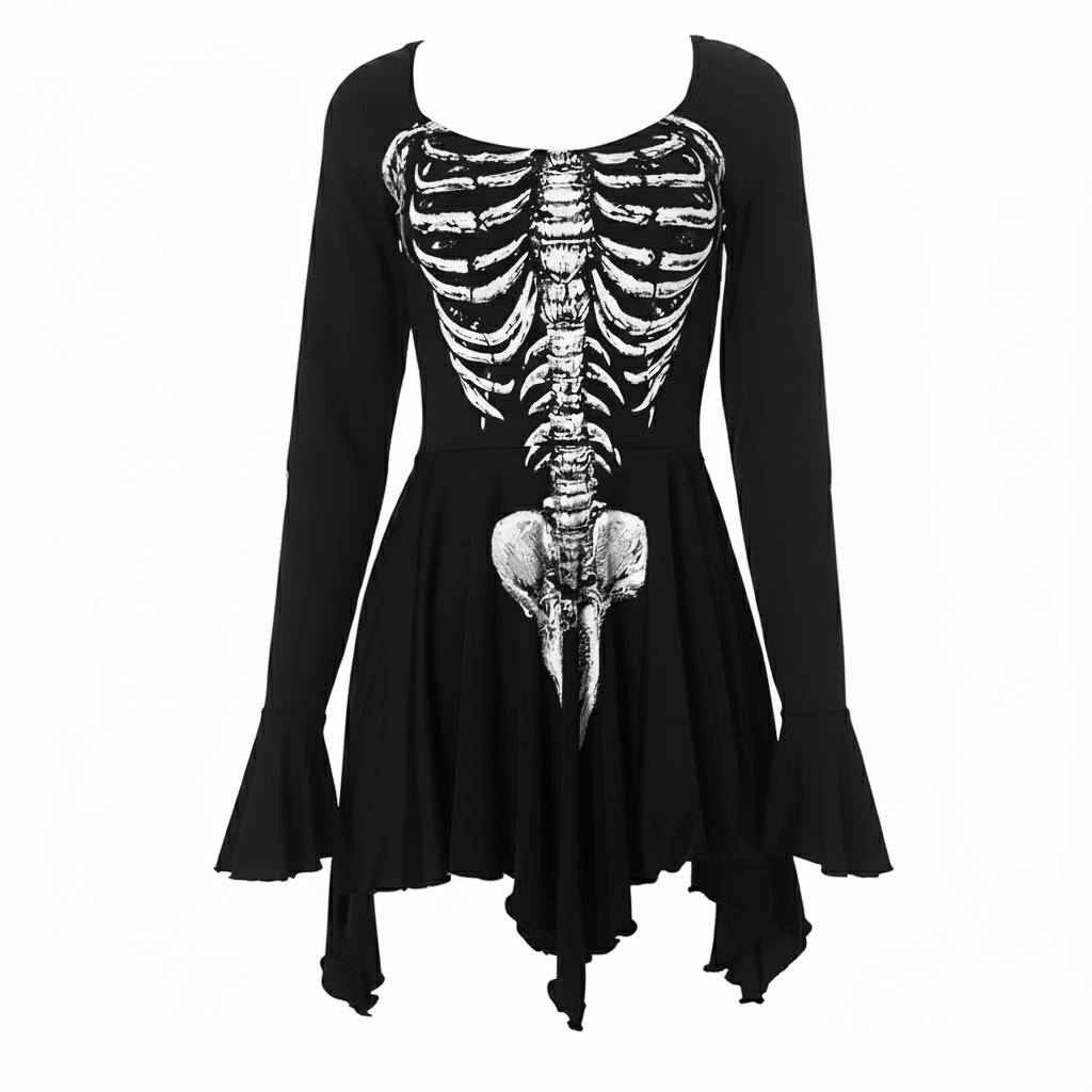 Mrs. Spooky, Scary Skeleton Dress
