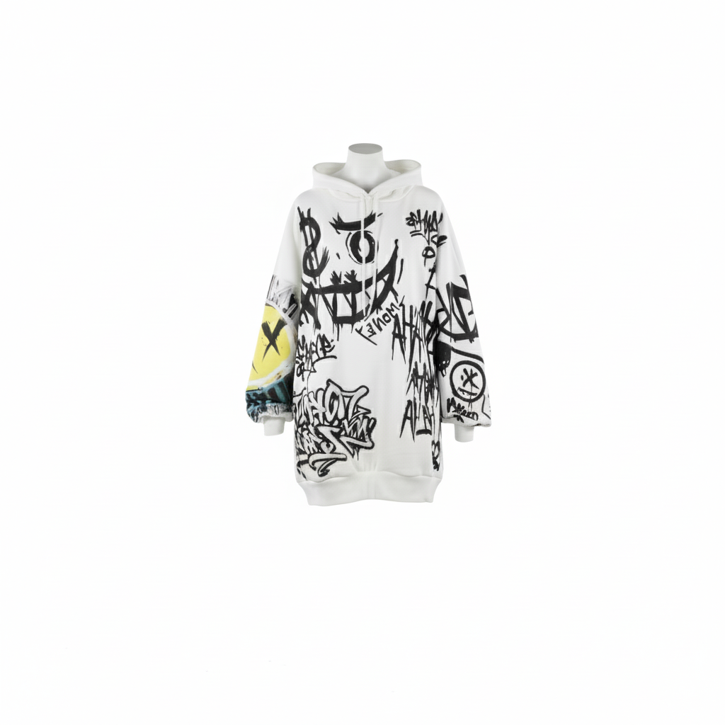 Gothic Punk Rock Graffiti Hoodie