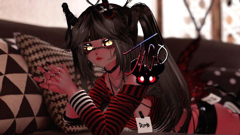 ╭┈ヾPrincesa Jigo, The Rock Star Demon 🤘👑 | GOGOLOCO | VRCFURY | SPS | PHYSBONES | Personal License Only | PC + QUEST - DippinDotty