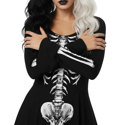 Mrs. Spooky, Scary Skeleton Dress