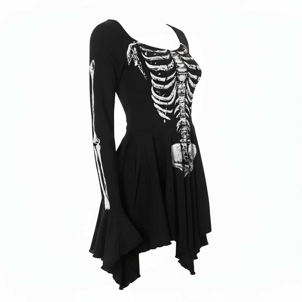 Mrs. Spooky, Scary Skeleton Dress