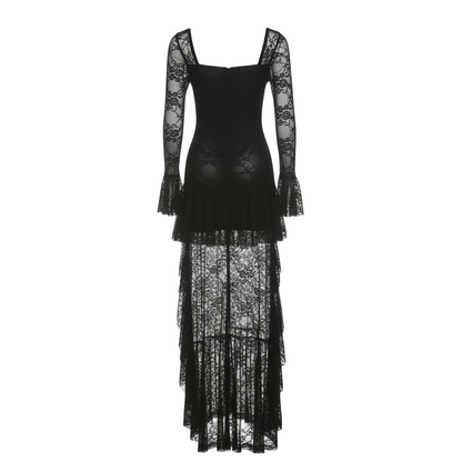 Short Lace Goth Veil Dress