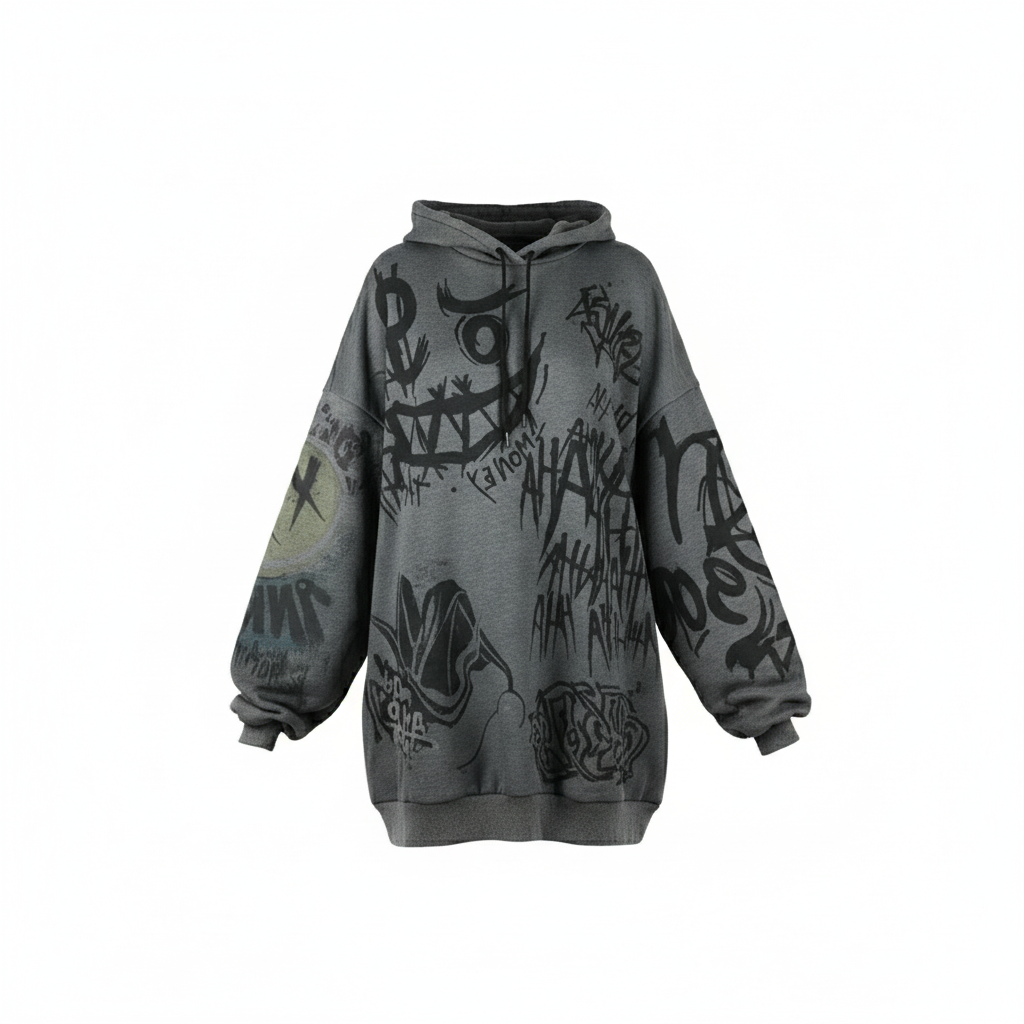 Gothic Punk Rock Graffiti Hoodie