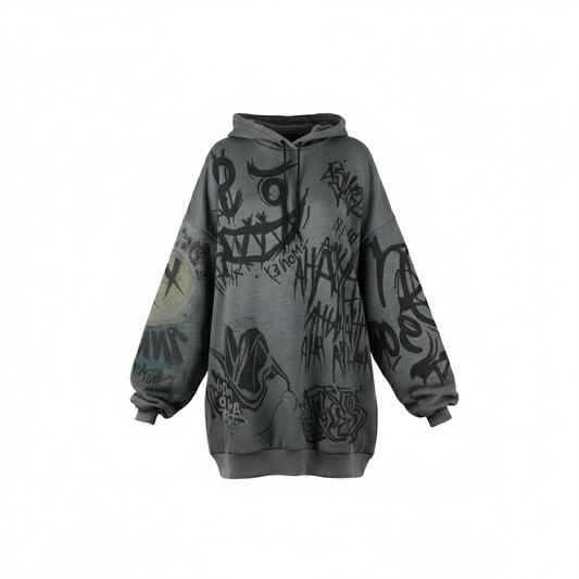 Gothic Punk Rock Graffiti Hoodie