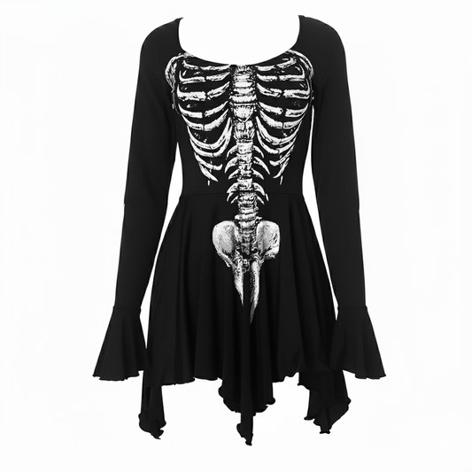 Mrs. Spooky, Scary Skeleton Dress