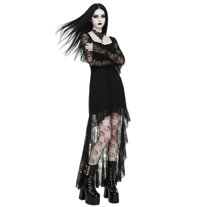 Short Lace Goth Veil Dress