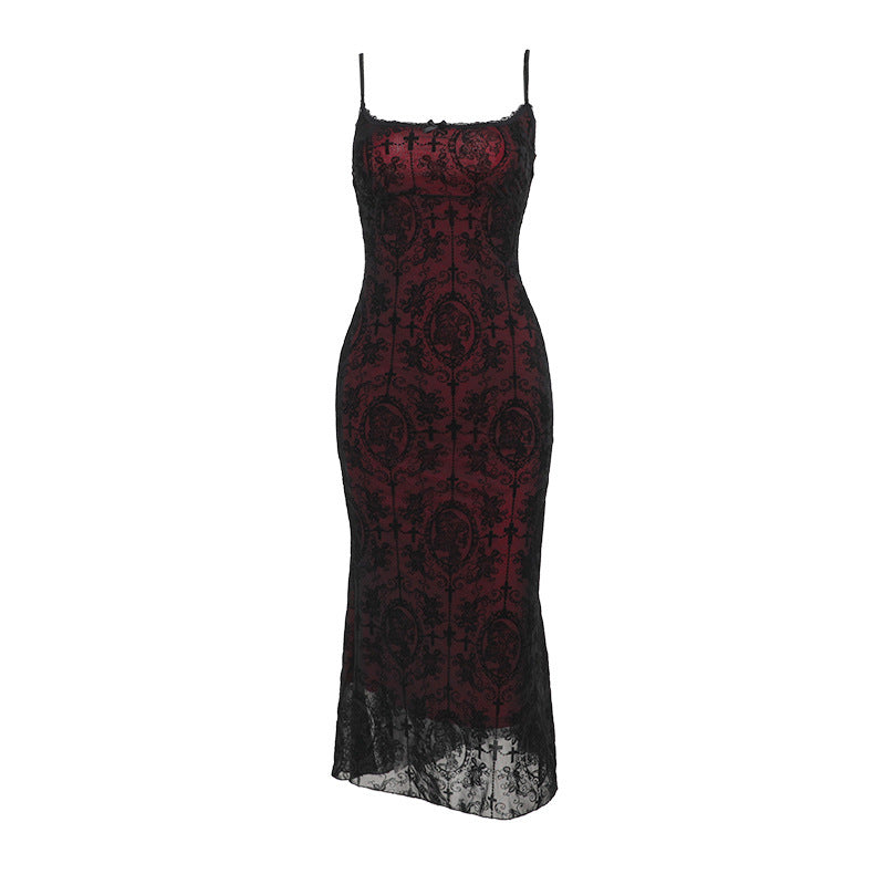 Gothic Sleeveless Fishtail Dress