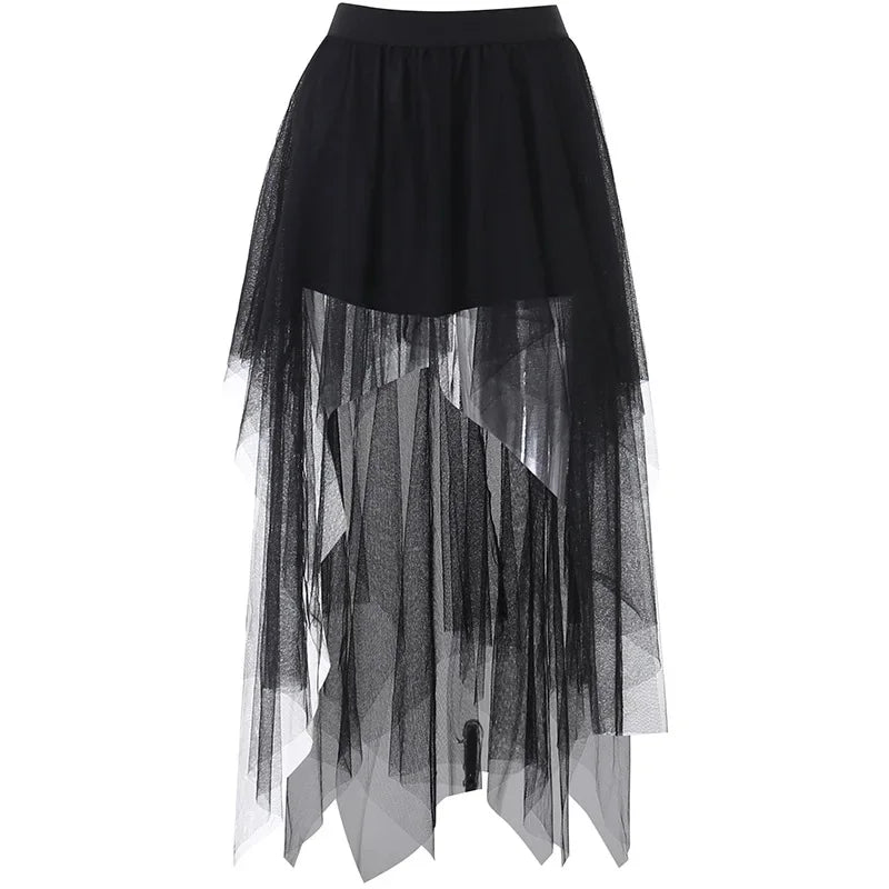 Crimson Ritual High-Waist Skirt