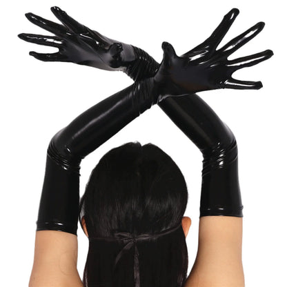 Long Patent Leather Gloves