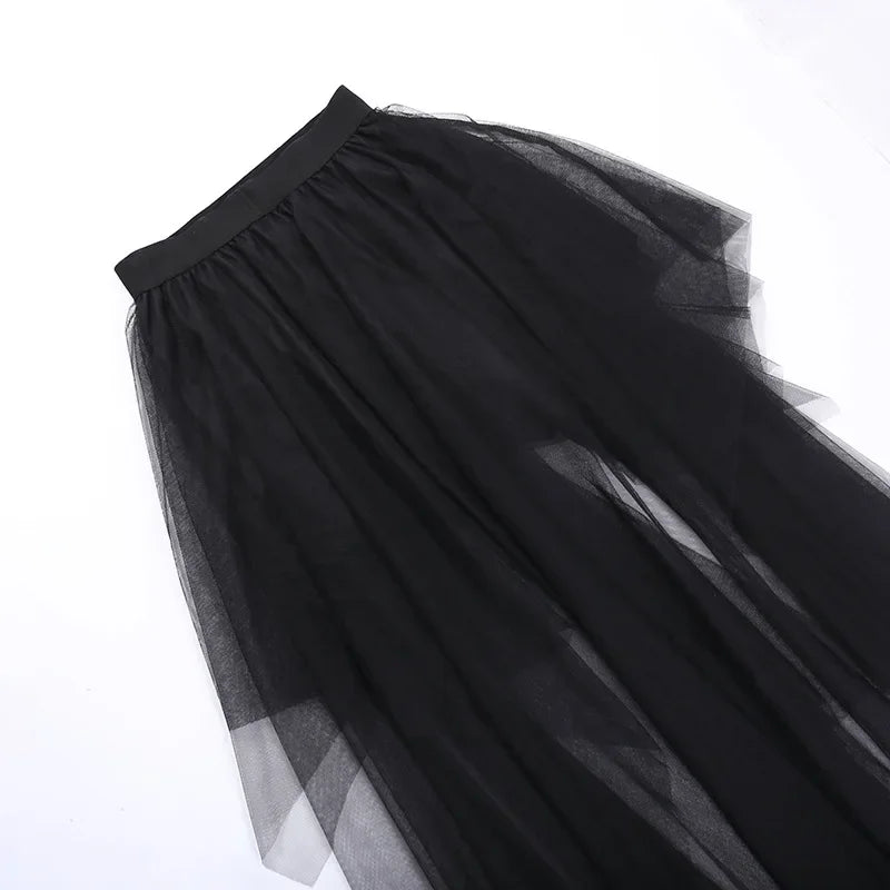 Crimson Ritual High-Waist Skirt