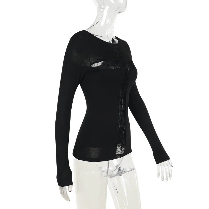 Gothic Lace Patchwork Top