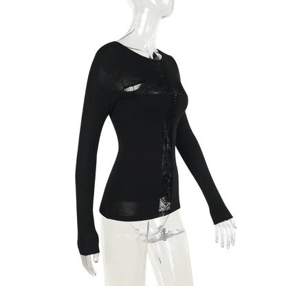 Gothic Lace Patchwork Top