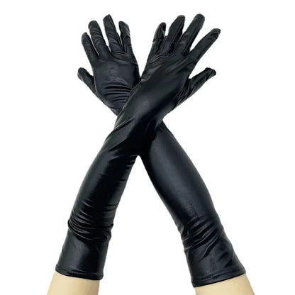 Long Patent Leather Gloves