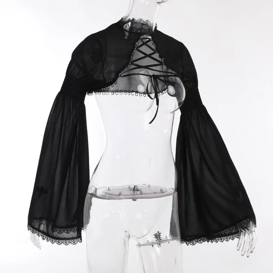 Lace-Up Crop Shrug