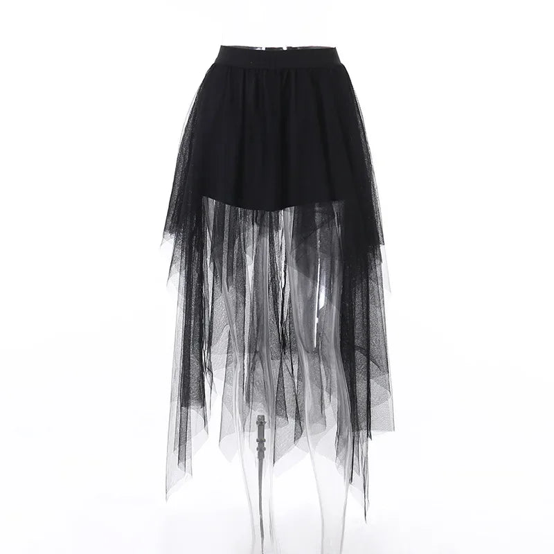 Crimson Ritual High-Waist Skirt