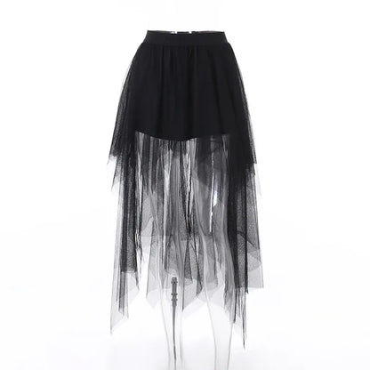 Crimson Ritual High-Waist Skirt