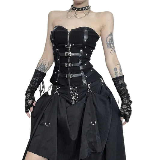 Dark Grunge Leather Corset
