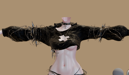 ╭┈ヾ Chinchilla's Crop top ❌[Outfit Asset]
