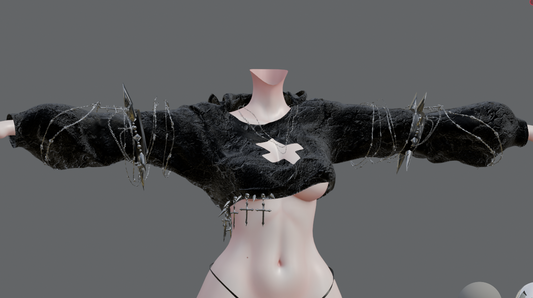 ╭┈ヾ Chinchilla's Crop top ❌[Outfit Asset]