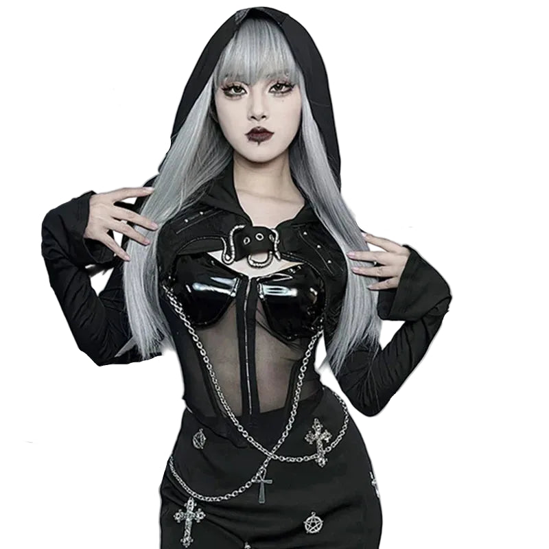 Gothic Night's Crop Hoodie