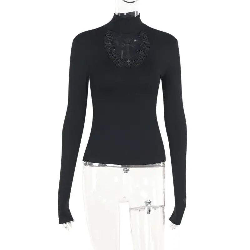 Gothic Cross Hollow T Shirt