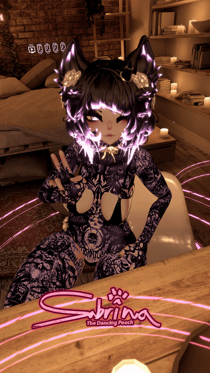 ╭┈ヾSabrina, The Dancing Pooch 🐕 | GOGOLOCO | VRCFURY | SPS + TPS | PHYSBONES | Personal License Only | Face Tracking (VRCHAT) | Warudo (ARKIT + VRM) | PC + QUEST - DippinDotty