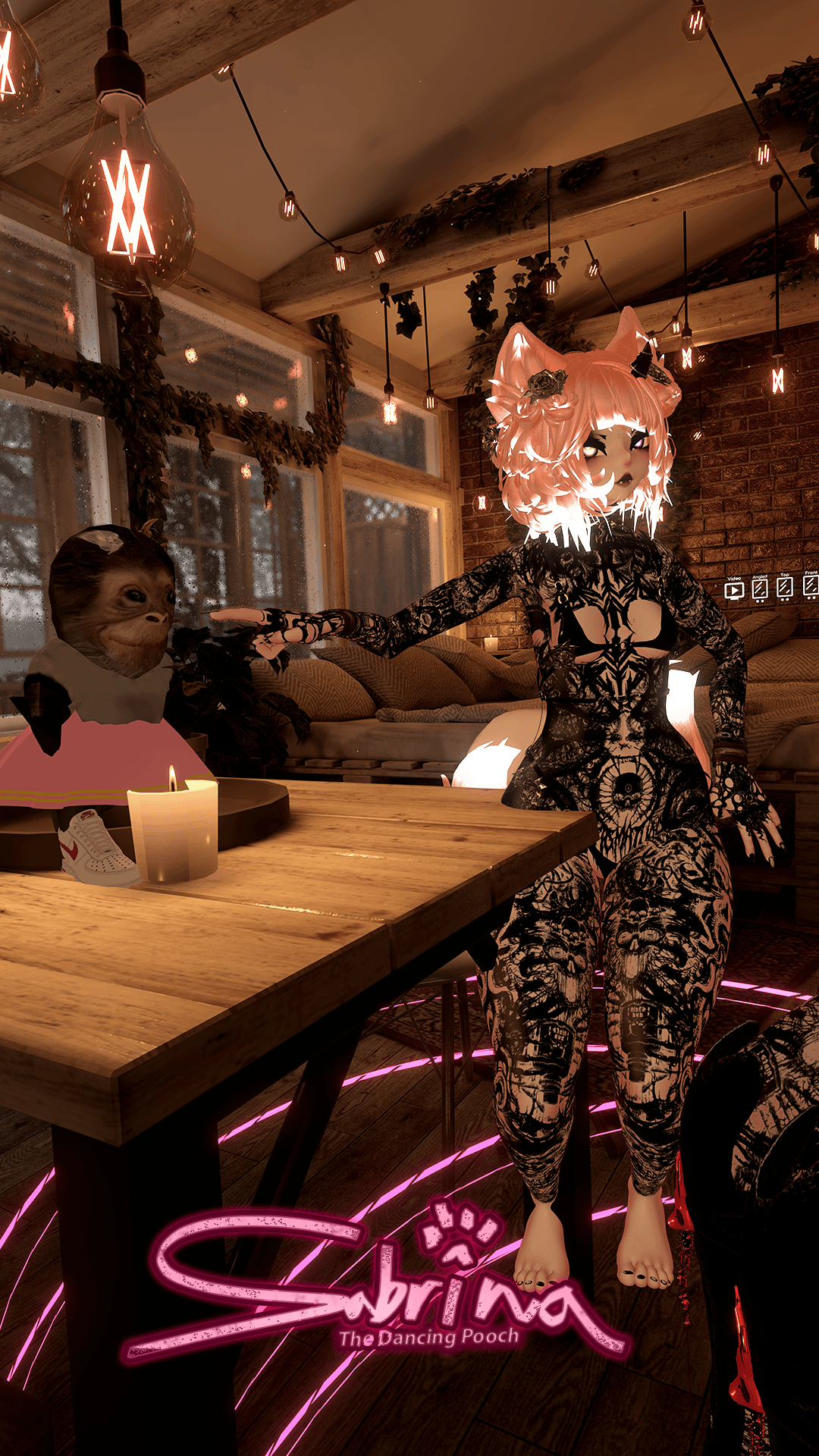 ╭┈ヾSabrina, The Dancing Pooch 🐕 | GOGOLOCO | VRCFURY | SPS + TPS | PHYSBONES | Personal License Only | Face Tracking (VRCHAT) | Warudo (ARKIT + VRM) | PC + QUEST - DippinDotty