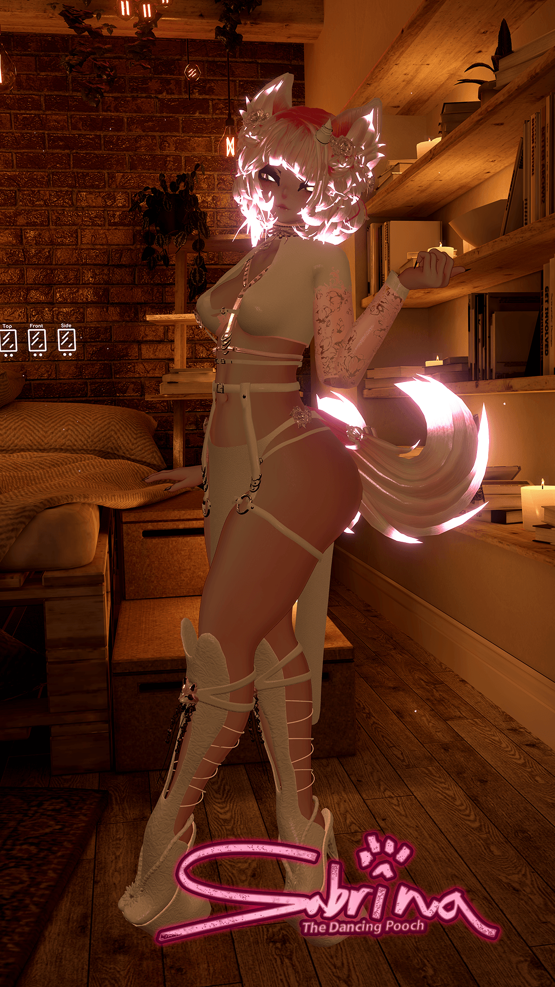 ╭┈ヾSabrina, The Dancing Pooch 🐕 | GOGOLOCO | VRCFURY | SPS + TPS | PHYSBONES | Personal License Only | Face Tracking (VRCHAT) | Warudo (ARKIT + VRM) | PC + QUEST - DippinDotty
