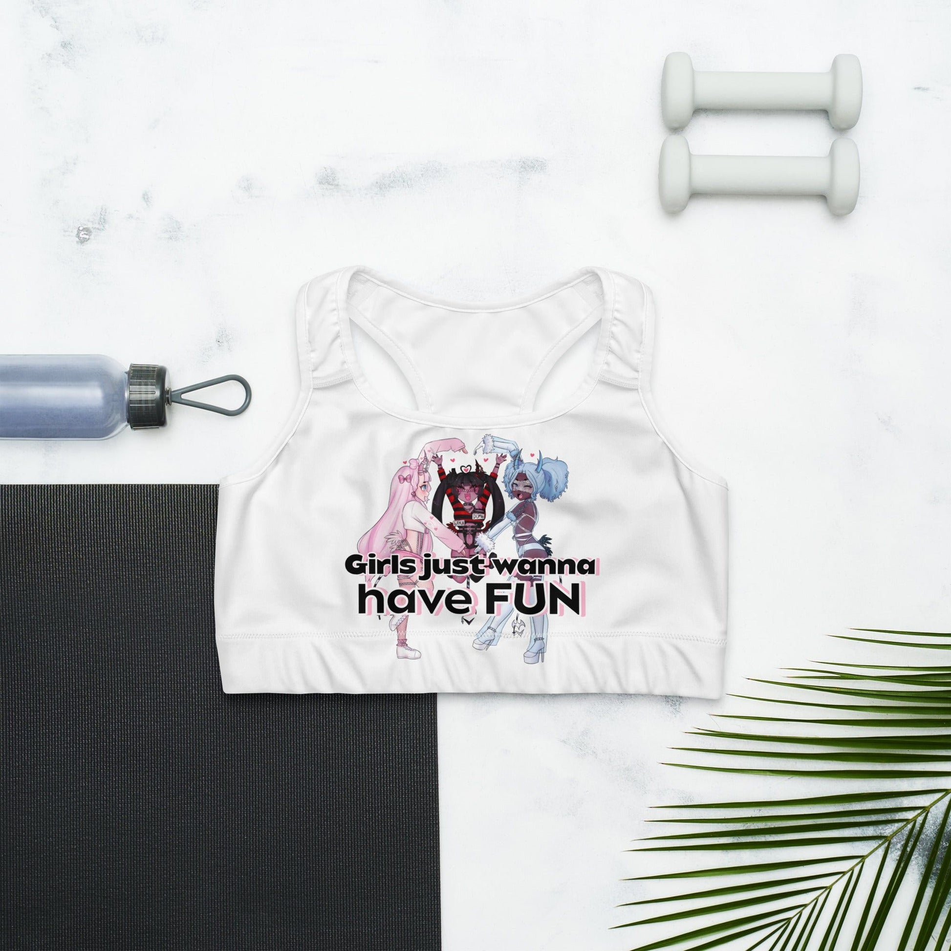 'Girls Just Wanna Have Fun' Sports Bra - DippinDotty