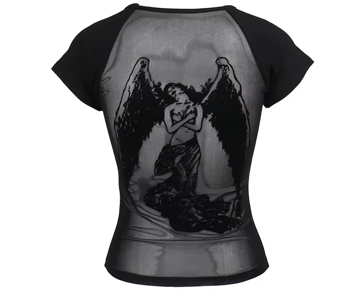 Gothic See Through Angel T-shirt