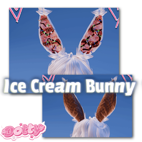 ╭┈ヾIce Cream Bunny 🍨🐇 [Hair + Ears Asset]