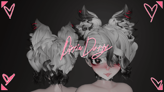 ╭┈ヾCurly Cat Hair 🐈 [Hair + Ears Asset] - DippinDotty