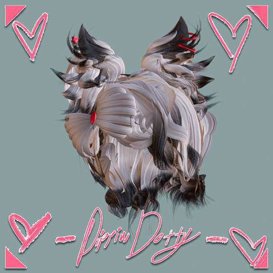 ╭┈ヾCurly Cat Hair 🐈 [Hair + Ears Asset] - DippinDotty
