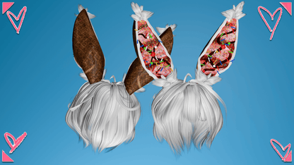 ╭┈ヾIce Cream Bunny 🍨🐇 [Hair + Ear Asset] - DippinDotty