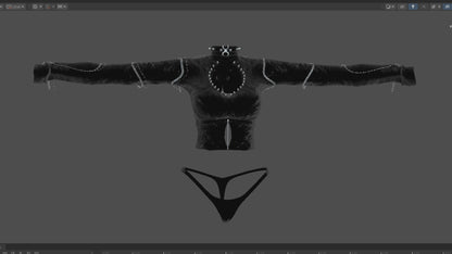 ╭┈ヾ Goth Top ❌[Outfit Asset]